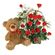 плюшевый мишка с красными розами. Бишкек