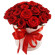 красные розы в шляпной коробке. Бишкек